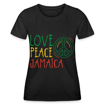 Jamaica Liebe Jamaika Urlaub Rasta - Frauen Funktions-T-Shirt - Schwarz - Vorne - AI Model Female 172 light (172cm)