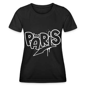 Paris Graffiti - Frauen Funktions-T-Shirt - Schwarz - Vorne - AI Model Female 172 light (172cm)