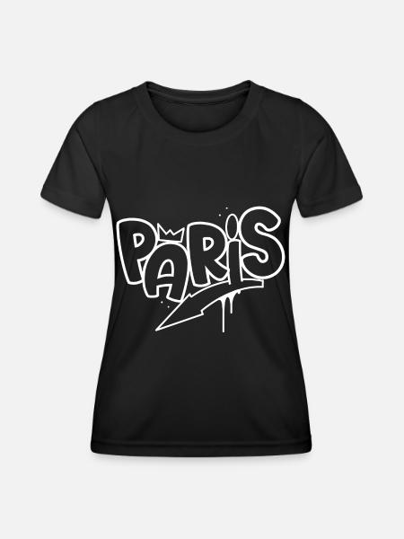 Paris Graffiti - T-shirt sport Femme - noir