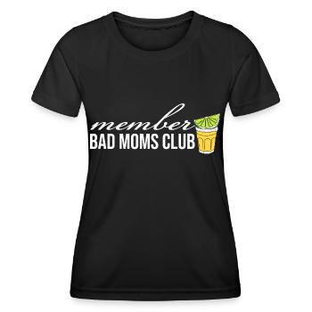 Bad Moms Club Member Logo Tequila - Women's Functional T-Shirt - black - Front - AI Model Female 172 light (172cm)