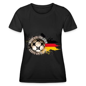 Wenn wir verlieren, liegt’s am Schiri – Fußball - Frauen Funktions-T-Shirt - Schwarz - Vorne - AI Model Female 172 light (172cm)