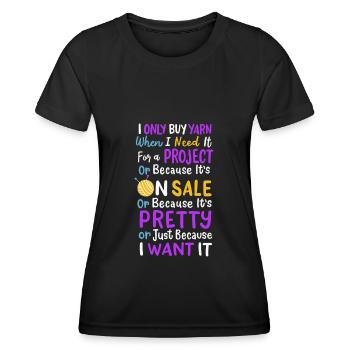 Tricot tricoter la laine - T-shirt sport Femme - noir - Devant - AI Model Female 172 light (172cm)
