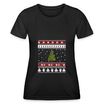Arbre de Noël moche Noël - T-shirt sport Femme - noir - Devant - AI Model Female 172 light (172cm)
