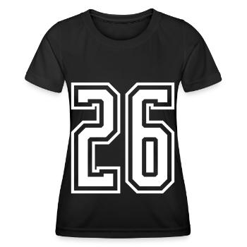 26 Numéro de numéro - T-shirt sport Femme - noir - Devant - AI Model Female 172 light (172cm)