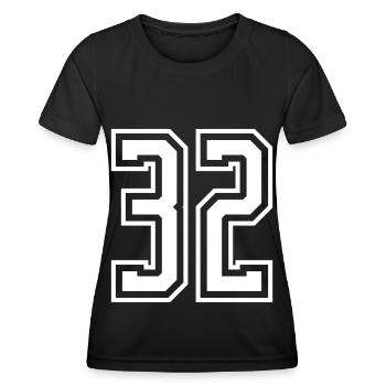 32 Numéro de numéro - T-shirt sport Femme - noir - Devant - AI Model Female 172 light (172cm)