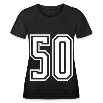 50 Number number - Women's Functional T-Shirt - black - Front - AI Model Female 172 light (172cm)