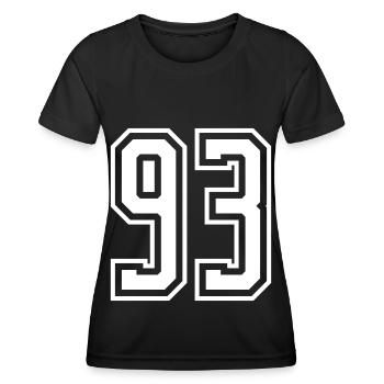 93 Numéro de numéro - T-shirt sport Femme - noir - Devant - AI Model Female 172 light (172cm)