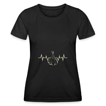 Knoblauch Pflanze - Frauen Funktions-T-Shirt - Schwarz - Vorne - AI Model Female 172 light (172cm)