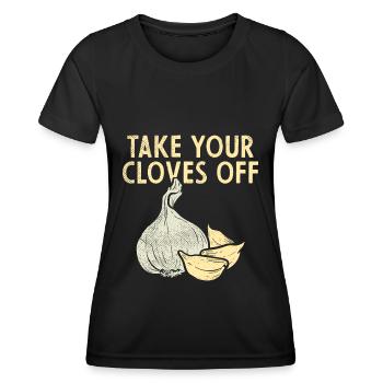Knoblauch Pflanze - Frauen Funktions-T-Shirt - Schwarz - Vorne - AI Model Female 172 light (172cm)