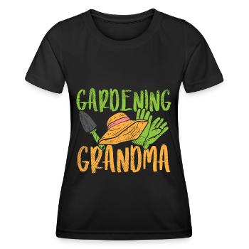 Gardening Grandma - Frauen Funktions-T-Shirt - Schwarz - Vorne - AI Model Female 172 light (172cm)