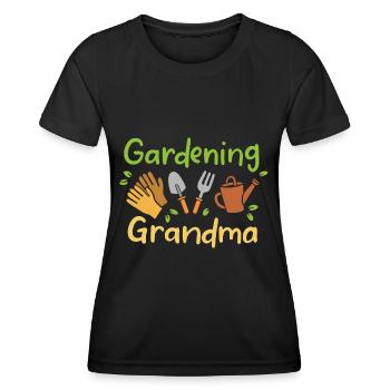 Grandma Gardening - Frauen Funktions-T-Shirt - Schwarz - Vorne - AI Model Female 172 light (172cm)