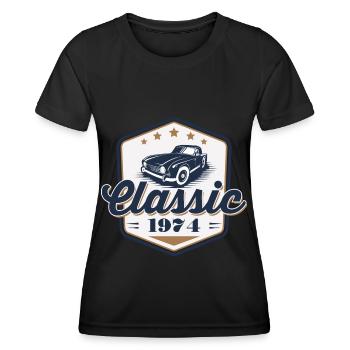 50th Birthday 1974 Classic Car Vintage Car - Women's Functional T-Shirt - black - Front - AI Model Female 172 light (172cm)
