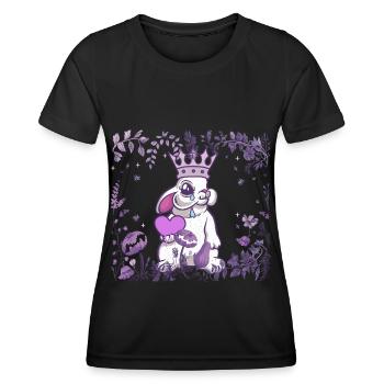 Hase König Herz Fantasy Kaninchen Märchen - Frauen Funktions-T-Shirt - Schwarz - Vorne - AI Model Female 172 light (172cm)