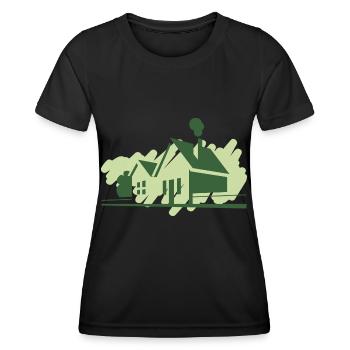 houses - Women's Functional T-Shirt - black - Front - AI Model Female 172 light (172cm)
