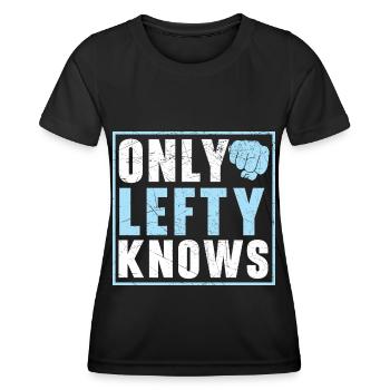 Only left-handers know left-handed, left-handed Lin - Women's Functional T-Shirt - black - Front - AI Model Female 172 light (172cm)