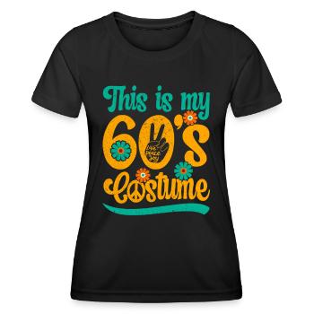 Costume de fête des années 60 des années soixante des années 1960 - T-shirt sport Femme - noir - Devant - AI Model Female 172 light (172cm)