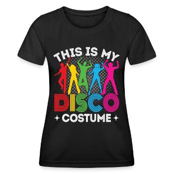 Disco 70er 80er Jahre Disko Party Outfit Discothek - Frauen Funktions-T-Shirt - Schwarz - Vorne - AI Model Female 172 light (172cm)