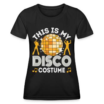 Disco 70er 80er Jahre Disko Party Outfit Discothek - Frauen Funktions-T-Shirt - Schwarz - Vorne - AI Model Female 172 light (172cm)