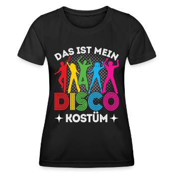 Disco 80er 90er Jahre Disko Party Outfit Discothek - Frauen Funktions-T-Shirt - Schwarz - Vorne - AI Model Female 172 light (172cm)