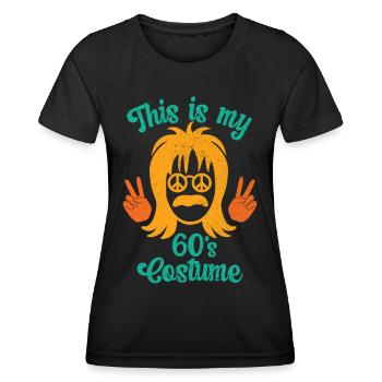 Costume de fête des années 60 des années 1960 des années soixante - T-shirt sport Femme - noir - Devant - AI Model Female 172 light (172cm)