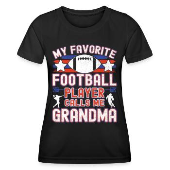 Grand-mère de football américain Joueur de football Grand-mère - T-shirt sport Femme - noir - Devant - AI Model Female 172 light (172cm)