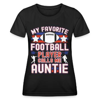 American Football Aunt Football Player - Women's Functional T-Shirt - black - Front - AI Model Female 172 light (172cm)