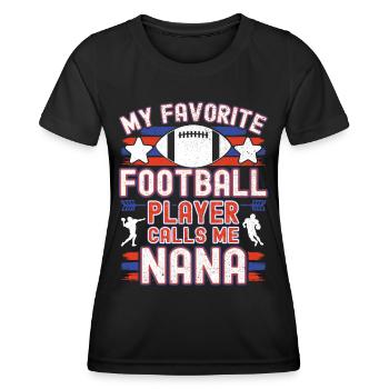 Grand-mère de football américain Joueur de football Grand-mère - T-shirt sport Femme - noir - Devant - AI Model Female 172 light (172cm)