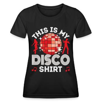 Disco 70er 80er Jahre Disko Party Outfit Discothek - Frauen Funktions-T-Shirt - Schwarz - Vorne - AI Model Female 172 light (172cm)