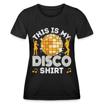 Disco 70er 80er Jahre Disko Party Outfit Discothek - Frauen Funktions-T-Shirt - Schwarz - Vorne - AI Model Female 172 light (172cm)
