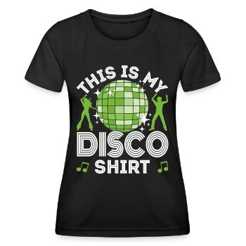 Disco 70er 80er Jahre Disko Party Outfit Discothek - Frauen Funktions-T-Shirt - Schwarz - Vorne - AI Model Female 172 light (172cm)
