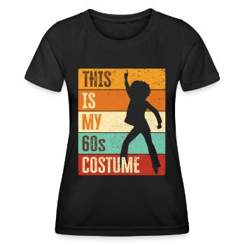 Costume de fête des années 60 des années soixante des années 1960 - T-shirt sport Femme - noir - Devant - AI Model Female 172 light (172cm)