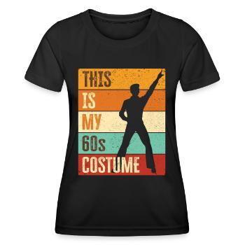 Costume de fête des années 60 des années soixante des années 1960 - T-shirt sport Femme - noir - Devant - AI Model Female 172 light (172cm)