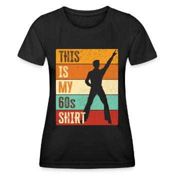 Costume de fête des années 60 des années soixante des années 1960 - T-shirt sport Femme - noir - Devant - AI Model Female 172 light (172cm)