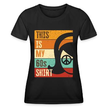 Costume de fête des années 60 des années soixante des années 1960 - T-shirt sport Femme - noir - Devant - AI Model Female 172 light (172cm)
