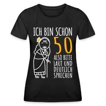 50 Geburtstag Geschenk Frau 50er 50ter 50 Jahre - Frauen Funktions-T-Shirt - Schwarz - Vorne - AI Model Female 172 light (172cm)