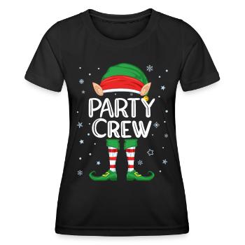 Party Crew Elf Costume Christmas Partner Look - Women's Functional T-Shirt - black - Front - AI Model Female 172 light (172cm)
