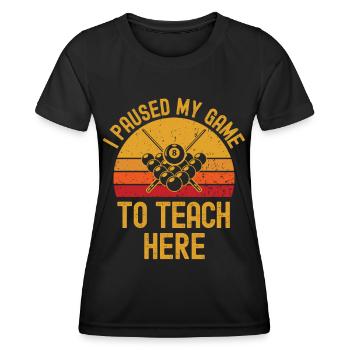 Billard und Lehrer retro vintage - Frauen Funktions-T-Shirt - Schwarz - Vorne - AI Model Female 172 light (172cm)