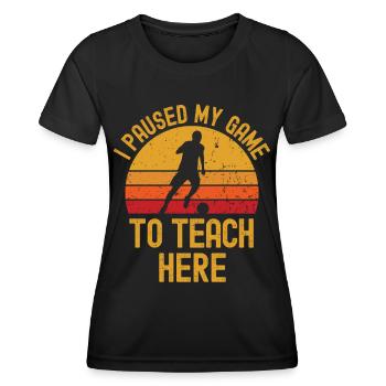 Fußball und Lehrer retro vintage - Frauen Funktions-T-Shirt - Schwarz - Vorne - AI Model Female 172 light (172cm)