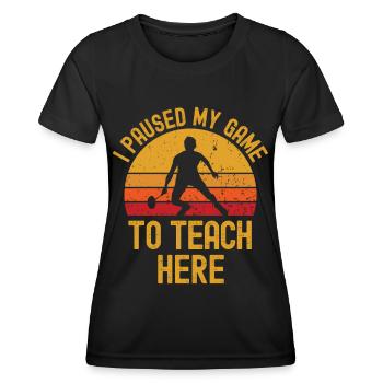 Badminton und Lehrer retro vintage - Frauen Funktions-T-Shirt - Schwarz - Vorne - AI Model Female 172 light (172cm)
