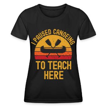 Canoe and instructor retro vintage - Women's Functional T-Shirt - black - Front - AI Model Female 172 light (172cm)