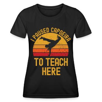 Capoeira et professeur rétro vintage - T-shirt sport Femme - noir - Devant - AI Model Female 172 light (172cm)