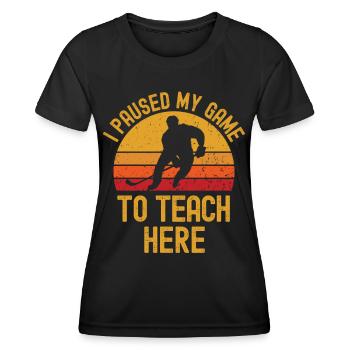 Eishockey und Lehrer retro vintage - Frauen Funktions-T-Shirt - Schwarz - Vorne - AI Model Female 172 light (172cm)
