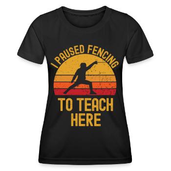 Fechten und Lehrer retro vintage - Frauen Funktions-T-Shirt - Schwarz - Vorne - AI Model Female 172 light (172cm)