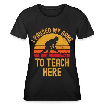 Hockey et professeur rétro vintage - T-shirt sport Femme - noir - Devant - AI Model Female 172 light (172cm)