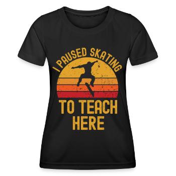 Skateboard und Lehrer retro vintage - Frauen Funktions-T-Shirt - Schwarz - Vorne - AI Model Female 172 light (172cm)