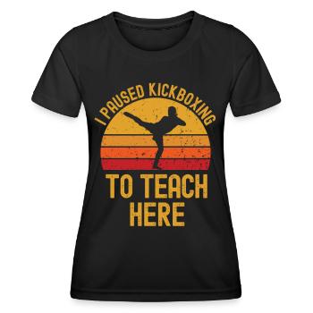 Kickboxen und Lehrer retro vintage - Frauen Funktions-T-Shirt - Schwarz - Vorne - AI Model Female 172 light (172cm)