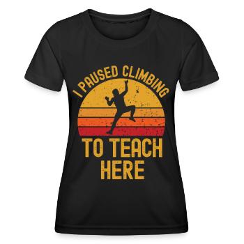 Klettern und Lehrer retro vintage - Frauen Funktions-T-Shirt - Schwarz - Vorne - AI Model Female 172 light (172cm)