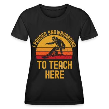 Snowboarden und Lehrer retro vintage - Frauen Funktions-T-Shirt - Schwarz - Vorne - AI Model Female 172 light (172cm)