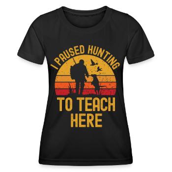 Chasse et professeurs rétro vintage - T-shirt sport Femme - noir - Devant - AI Model Female 172 light (172cm)