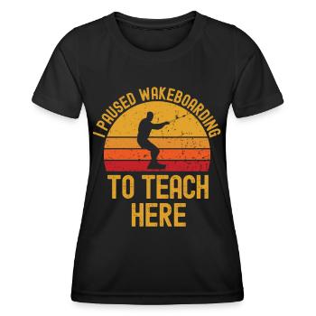 Professeur wakeboard rétro - T-shirt sport Femme - noir - Devant - AI Model Female 172 light (172cm)